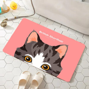 Lovely Kitty Printed Bath Mat Superb Drying Anti-Slip