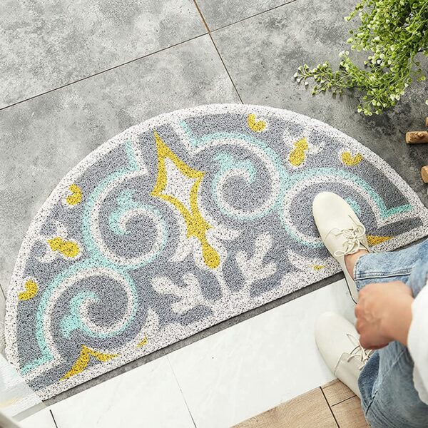 Semi-Circular Coil Outdoor Mat with Rainbow Sun Printing